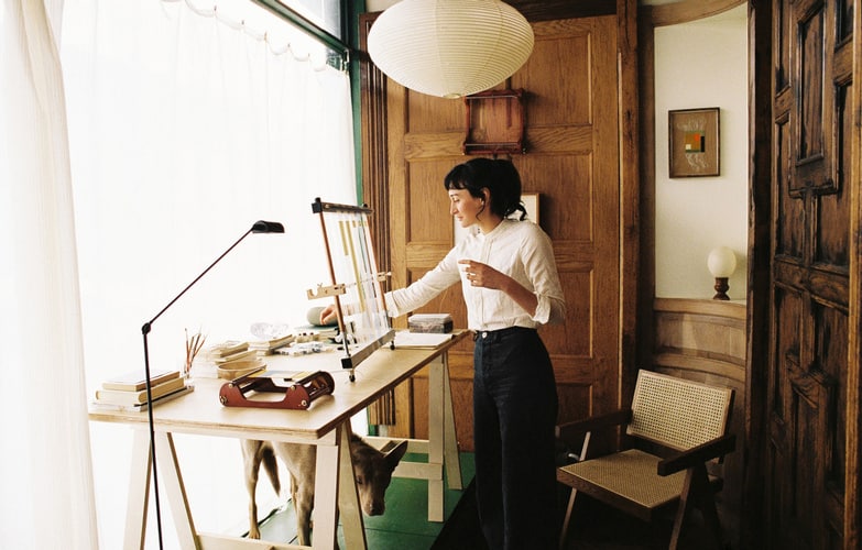 Camille Ladawan in her studio